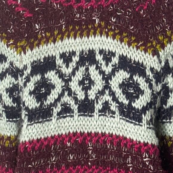 Free People Silver Reed Fair Isle Chunky Knit Sweater Size XS - Picture 10 of 10